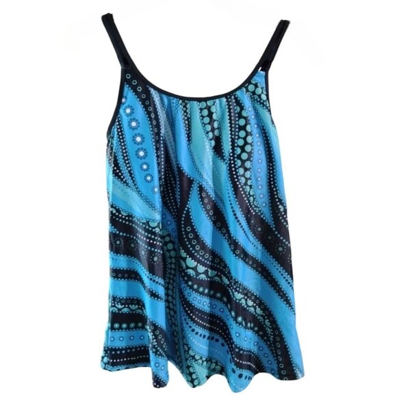 Hanna Nikole 12W Tankini Swimsuit 2-Piece Set Adjustable Straps Tummy Control - Picture 3 of 11